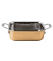 Cacerola Rectangular de Cobre 12 x 10 cm con 2 Asas "Cookware Mini Series"