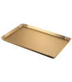 Bandeja Rectangular M de Aluminio 30 x 18 cm Dorada "Tazze e Bar"