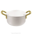 Cazo Recto Alto de Aluminio 10 cm con Asas Doradas "Cookware Pentolame"