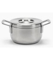 Cacerola S de Aluminio Gris 21 cm con Tapa "Base Cookware"